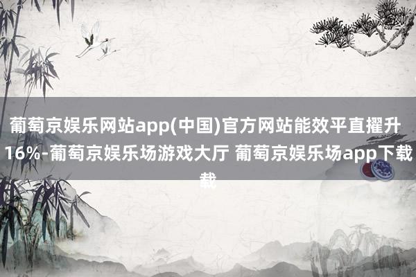 葡萄京娱乐网站app(中国)官方网站能效平直擢升 16%-葡萄京娱乐场游戏大厅 葡萄京娱乐场app下载