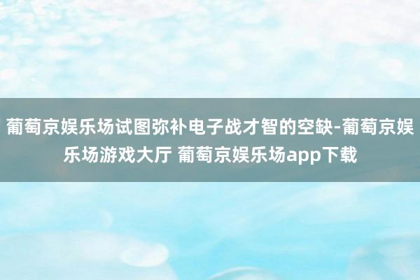 葡萄京娱乐场试图弥补电子战才智的空缺-葡萄京娱乐场游戏大厅 葡萄京娱乐场app下载